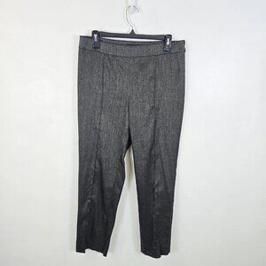 St John Emma Twill Pants Womens 8 Black Gray Straight Leg